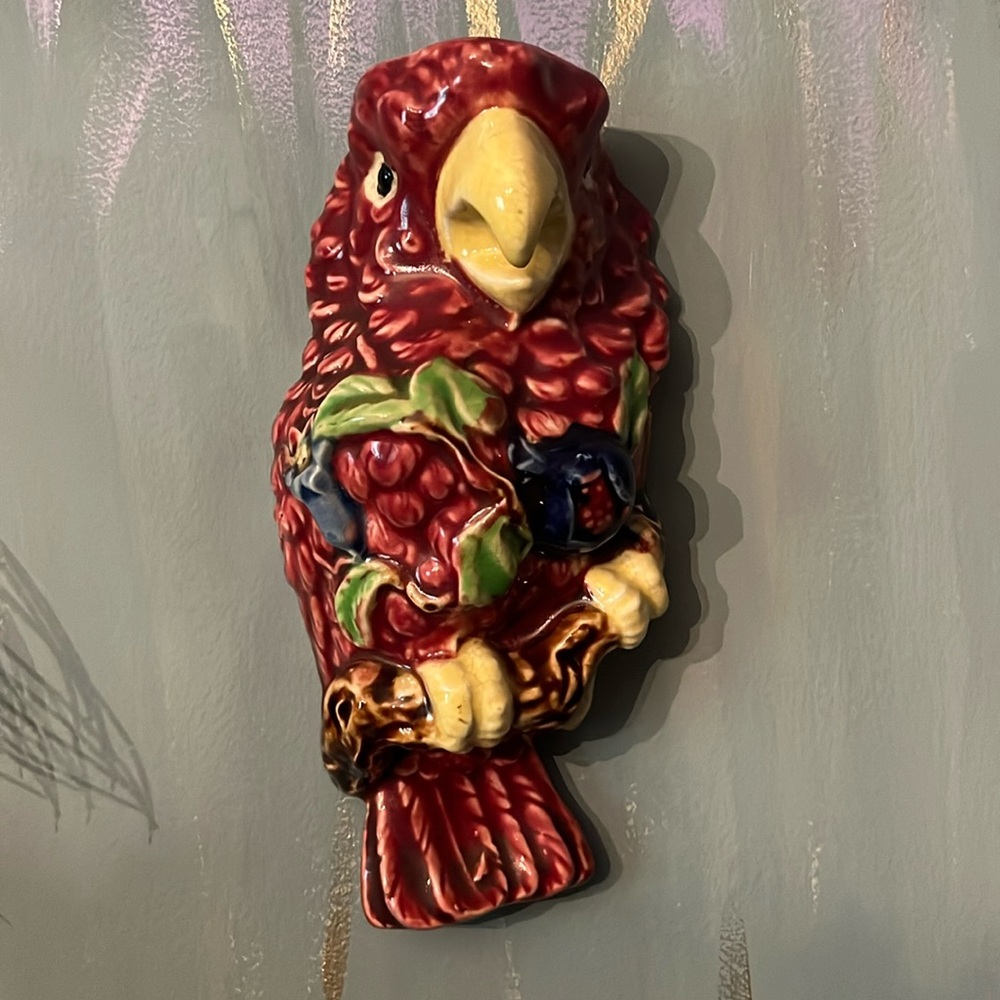 1940’s Red and Yellow l Parrot Art Wall Decor